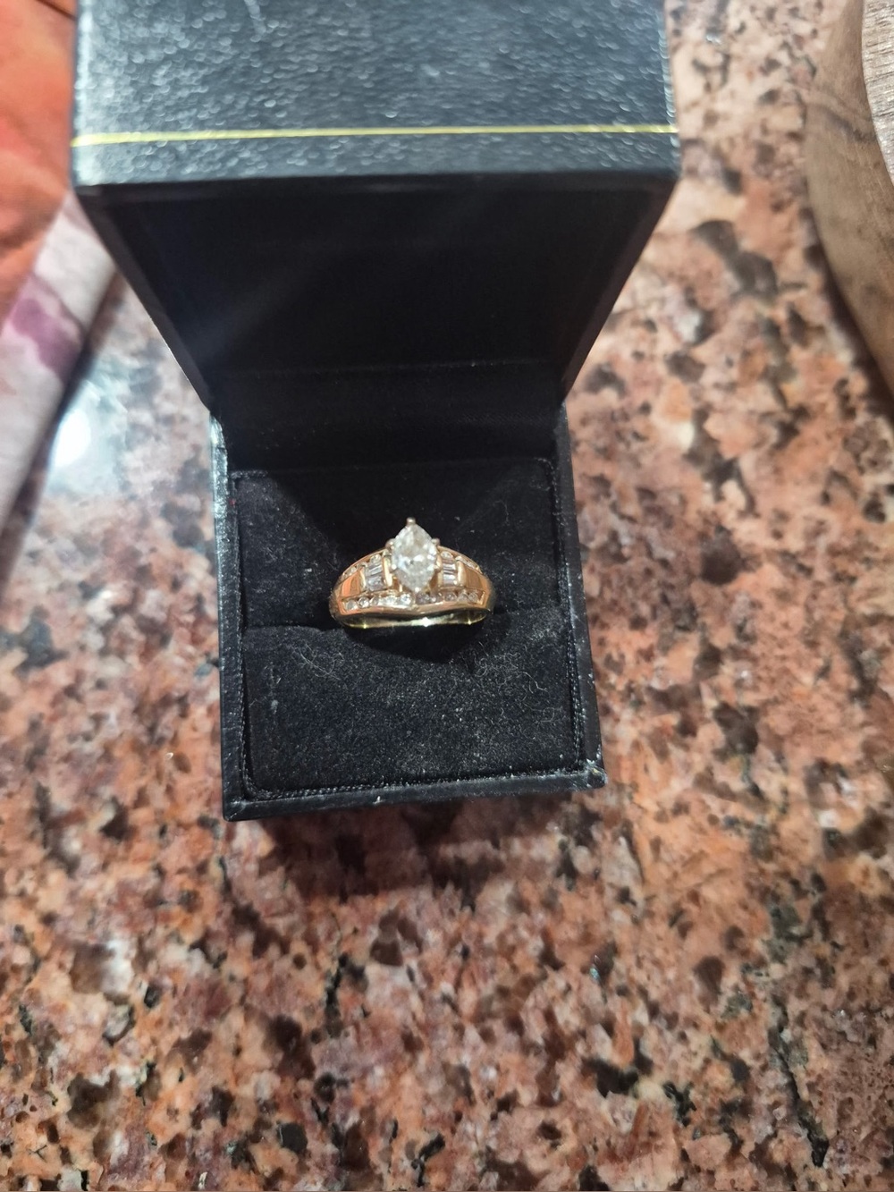 14k Yellow Gold & Marque Diamond